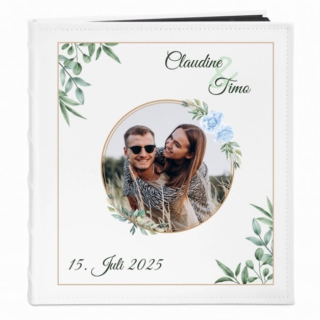 Fotoalbum zum Einkleben mit Aufdruck und eigenem Cover-Foto für ein Paar zur Hochzeit