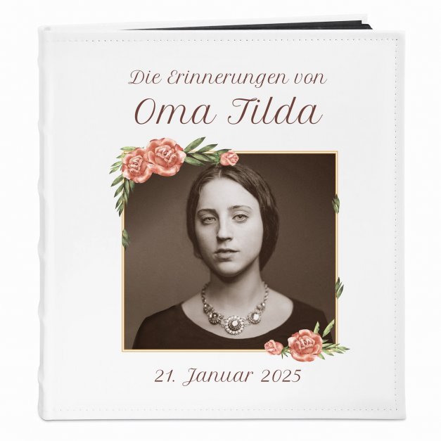 Fotoalbum zum Einkleben mit Aufdruck und eigenem Cover-Foto für Ihre Oma