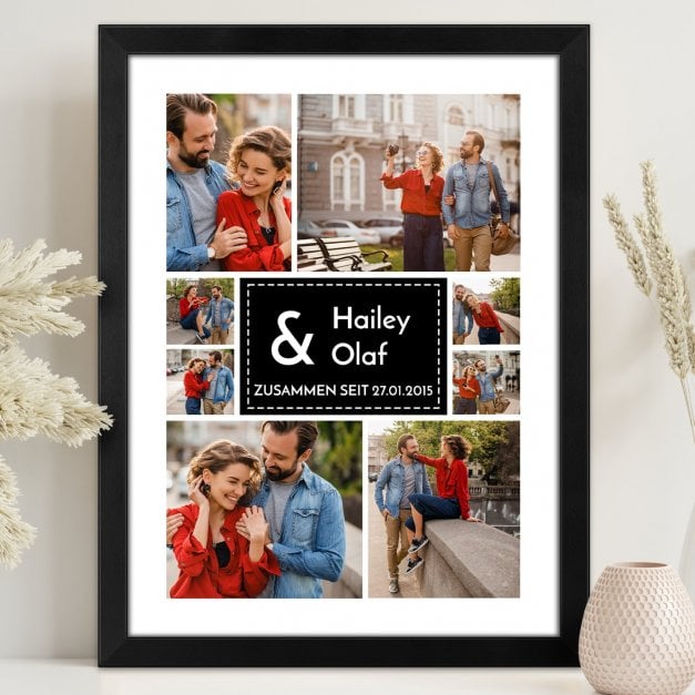Personalisiertes Wandbildposter mit eigenem Foto für ein Paar zur Hochzeit zum Hochzeitstag