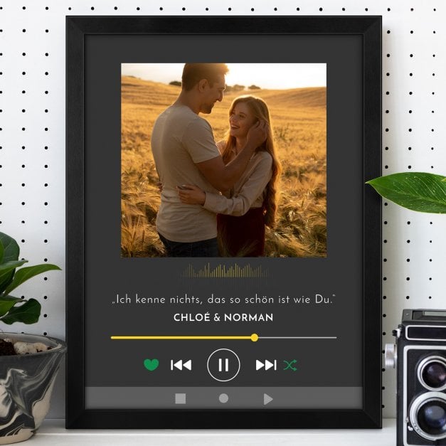 Personalisiertes Wandbildposter mit eigenem Foto für ein Paar zum Jahrestag zur Hochzeit Einweihung