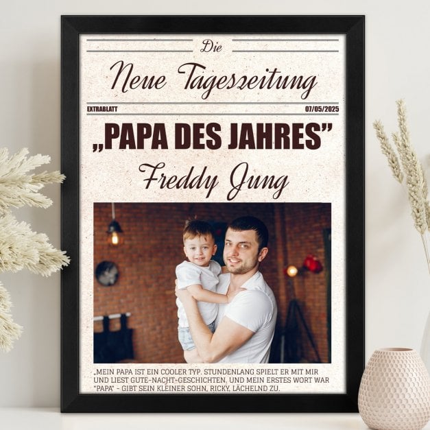 Personalisiertes Wandbildposter mit eigenem Foto für Ihren Papa zum Vatertag