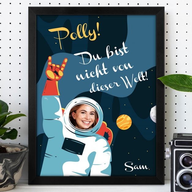 Personalisiertes Wandbildposter mit eigenem Foto für sie zum Geburtstag