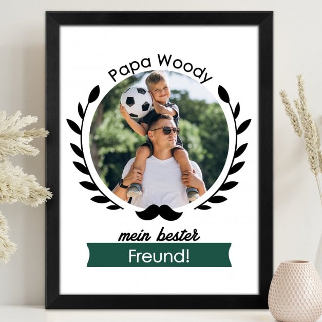 Personalisiertes Wandbildposter mit eigenem Foto für Ihren Vater