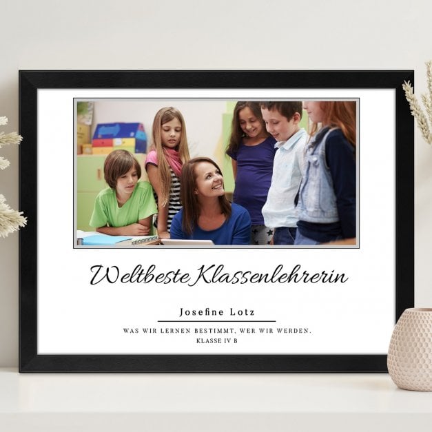 Personalisiertes Wandbildposter mit eigenem Foto für eine Klassenlehrerin