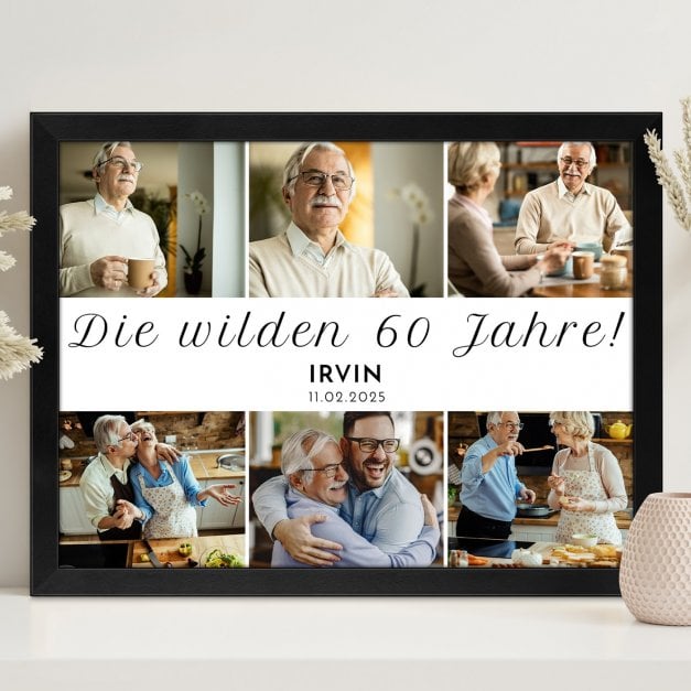 Personalisiertes Wandbildposter mit eigenem Foto für ihn zum 60. Geburtstag