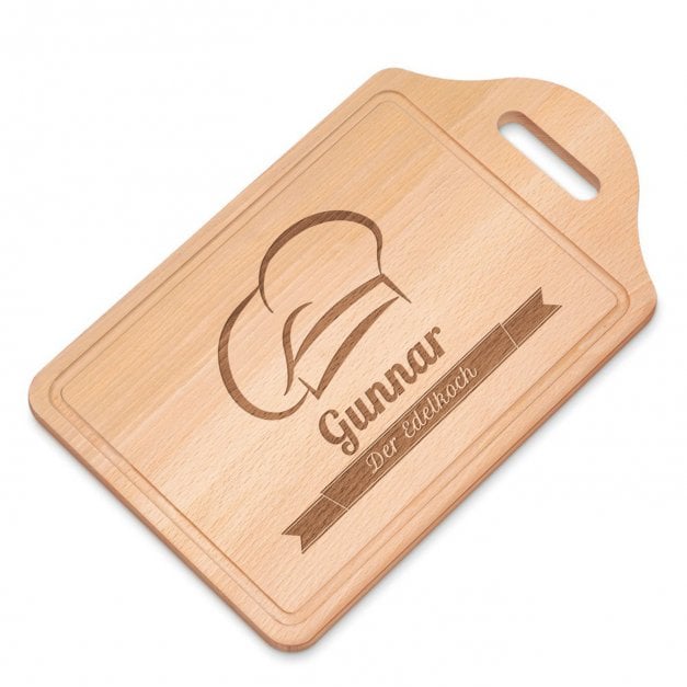 Holz Schneidebrett mit Gravur für ihn zum Geburtstag Namenstag