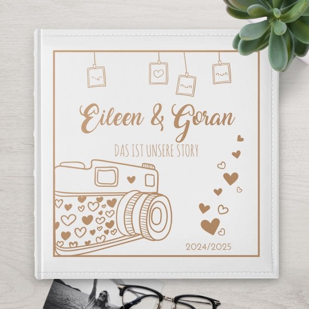 Einsteckalbum mit Aufdruck für ein Paar zum Jahrestag, zur Hochzeit, Einweihnungparty