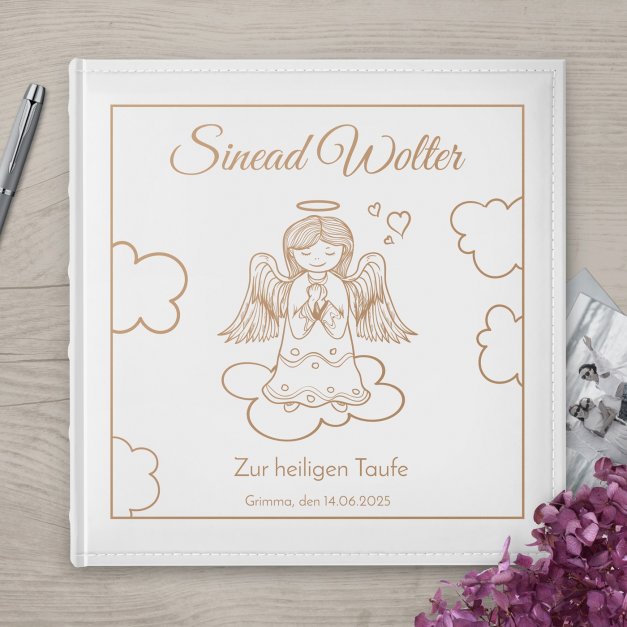 Einsteckalbum mit Aufdruck für ein kleines Mädchen zur Taufe