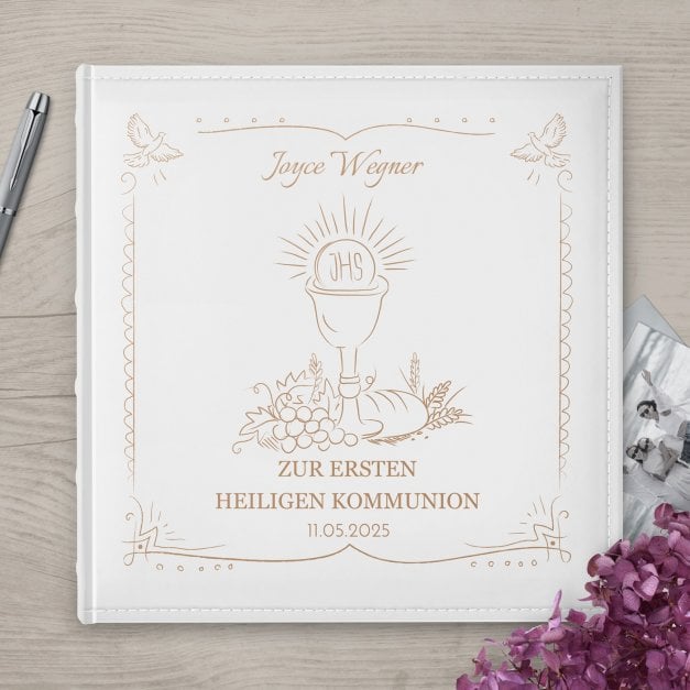 Einsteckalbum mit Aufdruck für ein Mädchen zur Erstkommunion