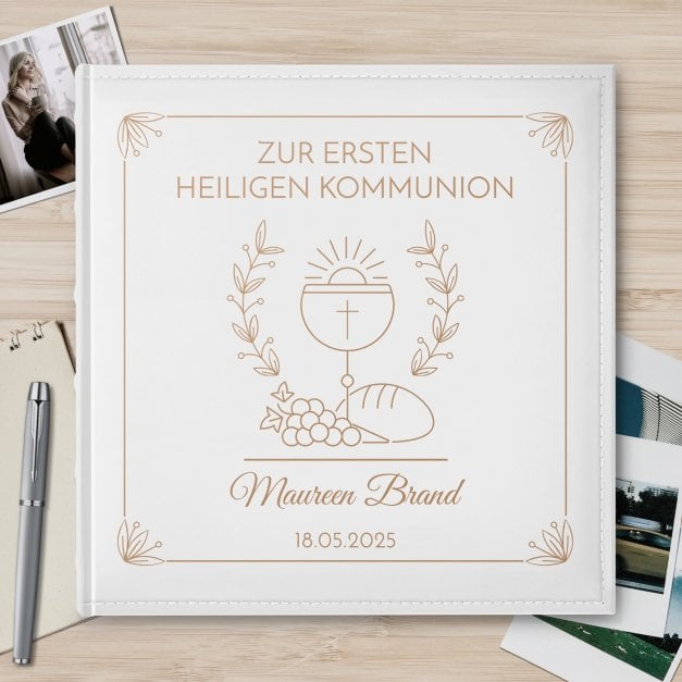 Einsteckalbum mit Aufdruck für ein Mädchen zur heiligen Kommunion