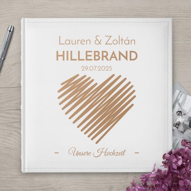 Einsteckalbum mit Aufdruck für ein Paar zum Hochzeitstag, zur Hochzeit, Einweihungsfeier