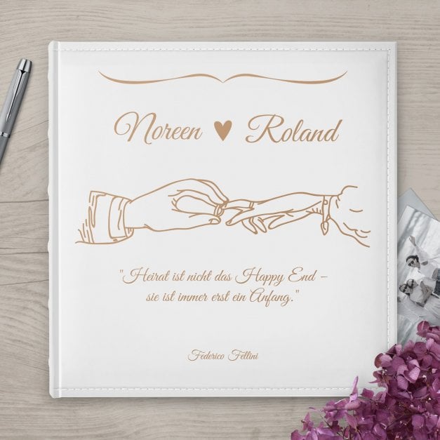 Einsteckalbum mit Aufdruck für ein Hochzeitspaar