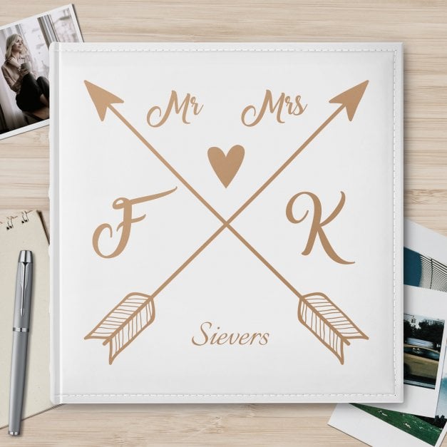 Einsteckalbum mit Aufdruck für ein Ehepaar zum Hochzeitstag, zur Einweihungsparty
