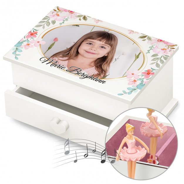 Jewelkeeper mit Ballerina-Spieldose und Aufdruck von eigenem Foto für ein Mädchen zum Kindertag