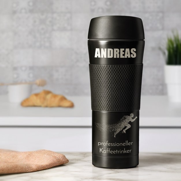 Rutschfester Thermobecher mit Gravur für Ihren Liebsten Sportler Jogger