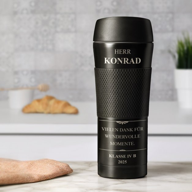Rutschfester Thermobecher mit Gravur für Ihren Lehrer Klassenlehrer