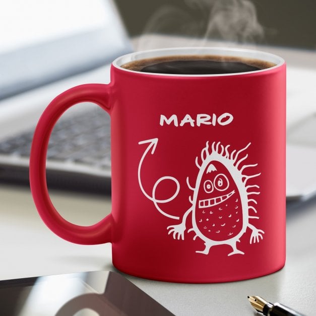 Keramikbecher mit Gravur Rot/Matt für ihn einen Jungen zum Ehrentag