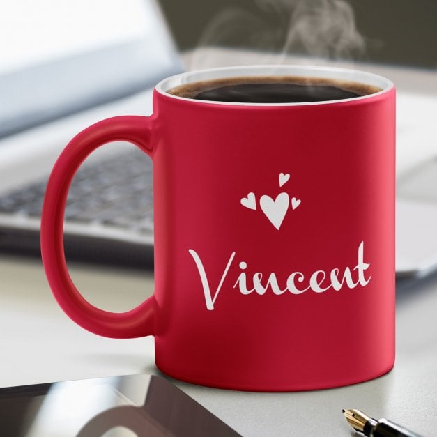 Keramikbecher mit Gravur Rot/Matt für Ihren Freund Ehemann zum Ehrentag Valentinstag