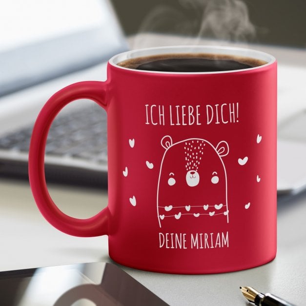 Keramikbecher mit Gravur Rot/Matt für Ihren Freund Ehemann zum Ehrentag Valentinstag Jahrestag
