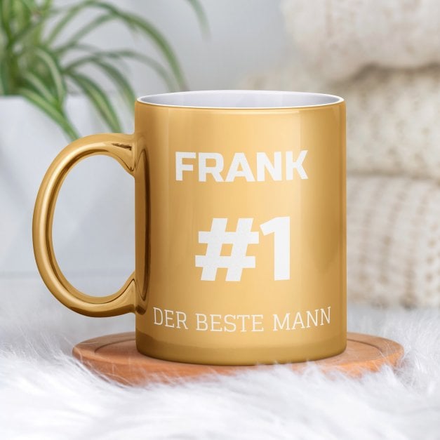 Kaffeebecher mit Gravur Gold/Glänzend für Ihren Liebsten