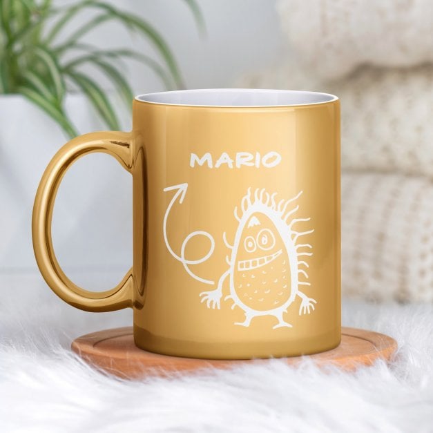 Kaffeebecher mit Gravur Gold/Glänzend für ihn zum Ehrentag