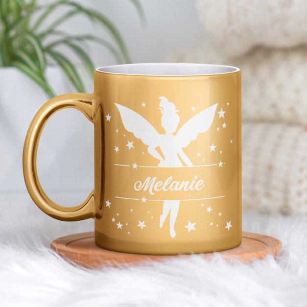 Kaffeebecher mit Gravur Gold/Glänzend für ein Mädchen zum Ehrentag Kindertag