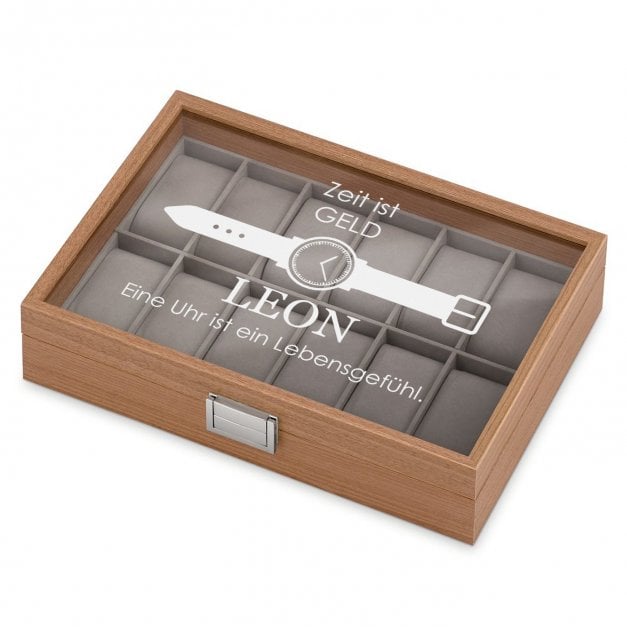Uhrenbox aus Holz mit Gravur für ihn zum Geburtstag