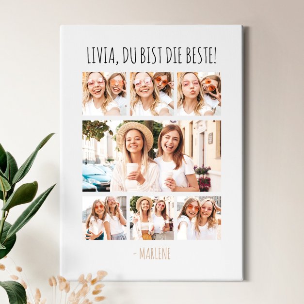 Wandbildcollage mit Aufdruck von eigenen Fotos für Ihre Freundin zum Geburtstag