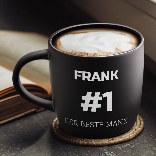 Keramikbecher mit Gravur Schwarz/Matt für Ihren Freund zum Geburtstag Ehrentag