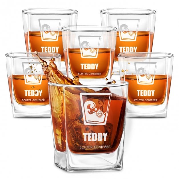 6er Whisky Gläser Set mit Gravur für einen Whiskyfan