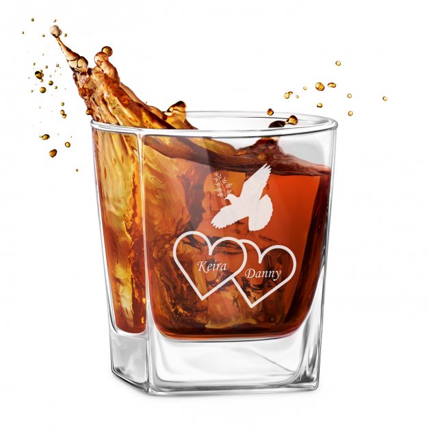 Whisky Glas mit Gravur für ein Brautpaar zur Hochzeit