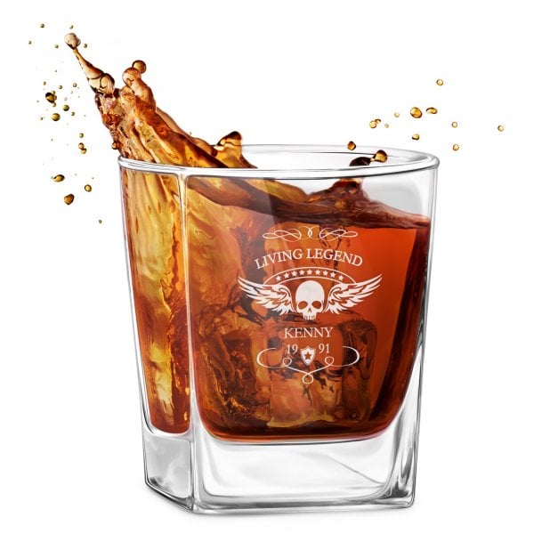 Whisky Glas mit Gravur für einen Motorradfan zum Geburtstag