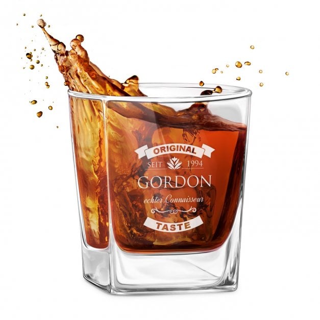 Whisky Glas mit Gravur für einen Whiskyconnaisseur zum Geburtstag