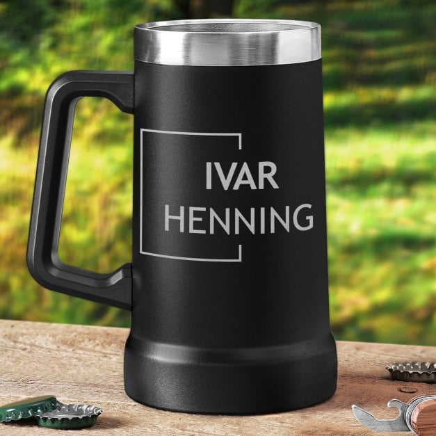 Isolierter Bierkrug aus Edelstahl Schwarz für ihn