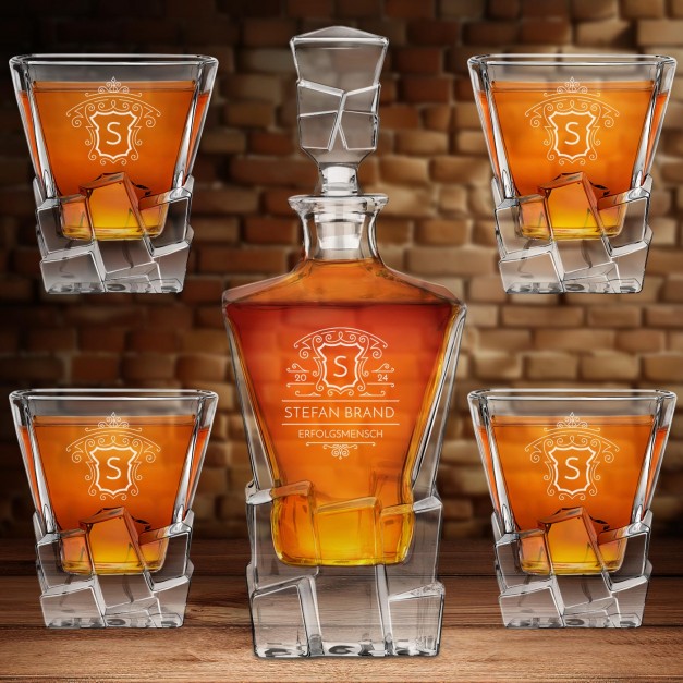 Ice Blink Karaffe mit 4 Gläsern und Gravur für Ihren Chef zur Beförderung