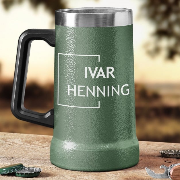 Isolierter Bierkrug aus Edelstahl Grün für ihn