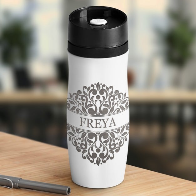 Luftdichter Thermobecher mit Gravur Weiß für sie Ihre Liebste zum Geburtstag