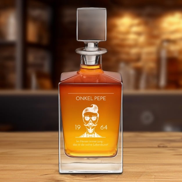 Cube Whisky Karaffe mit Gravur für Ihren Onkel zum Geburtstag