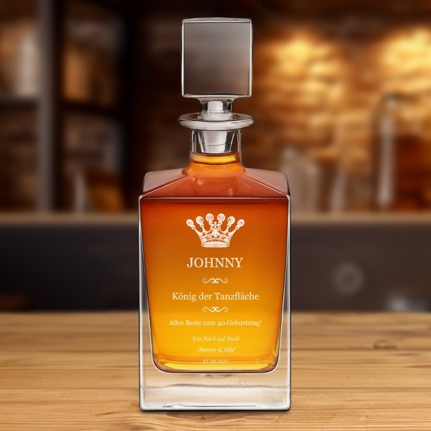 Cube Whisky Karaffe mit Gravur für einen echten Tanzliebhaber zum 40. Geburtstag