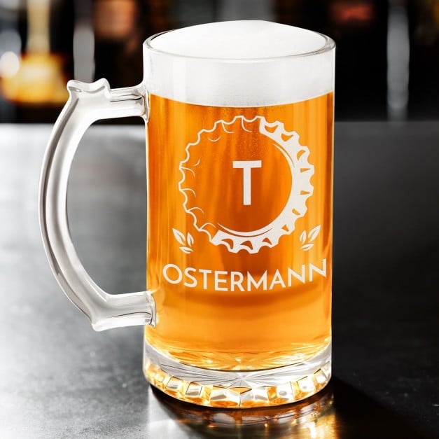 Bierkrug mit Gravur für einen Biergenießer