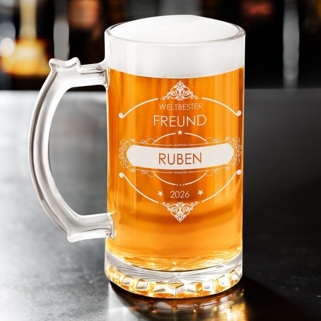 Bierkrug mit Gravur für Ihren besten Freund zum Geburtstag, Valentinstag, Jungentag