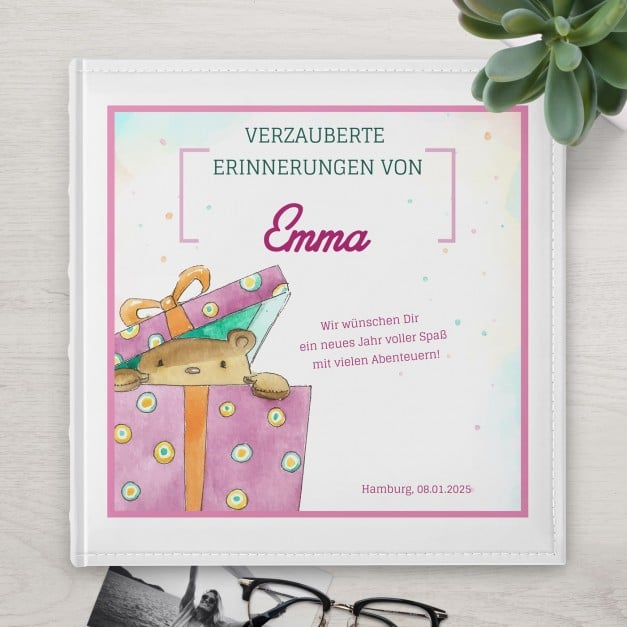 Fotoalbum zum Einstecken mit Aufdruck für ein Mädchen zur Einschulung