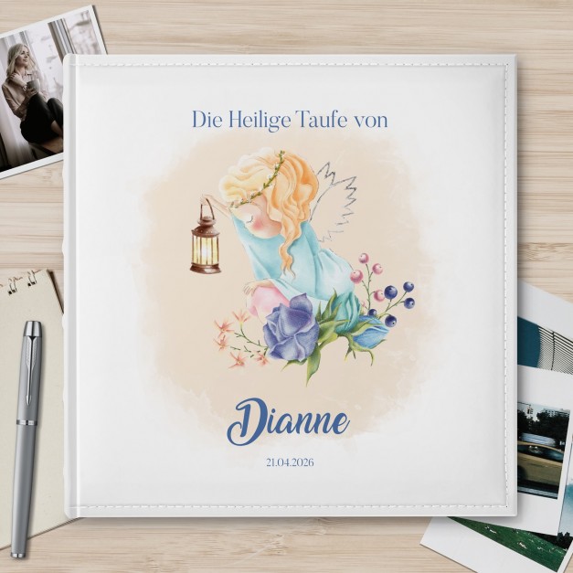 Fotoalbum mit Aufdruck zum Einstecken für ein Mädchen zur Taufe