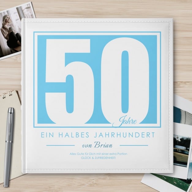 Fotoalbum mit Aufdruck zum Einstecken für ihn zum 50. Geburtstag
