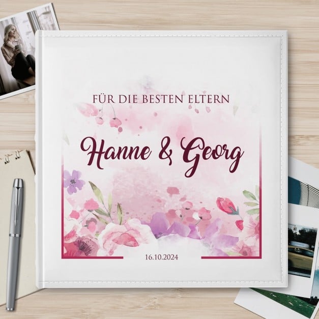 Fotoalbum mit Aufdruck zum Einstecken für Ihre Eltern Schwiegereltern als Dankeschön