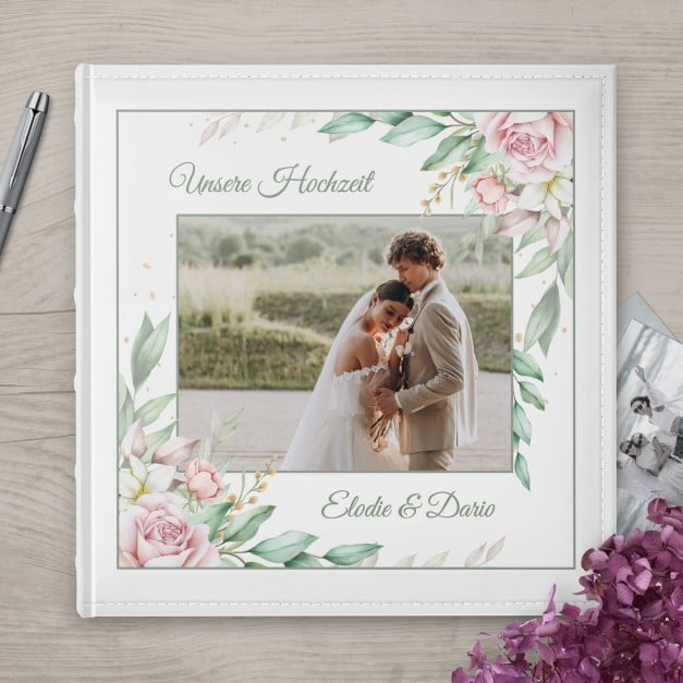 Fotoalbum mit Aufdruck zum Einstecken für ein Brautpaar zur Trauung Hochzeit
