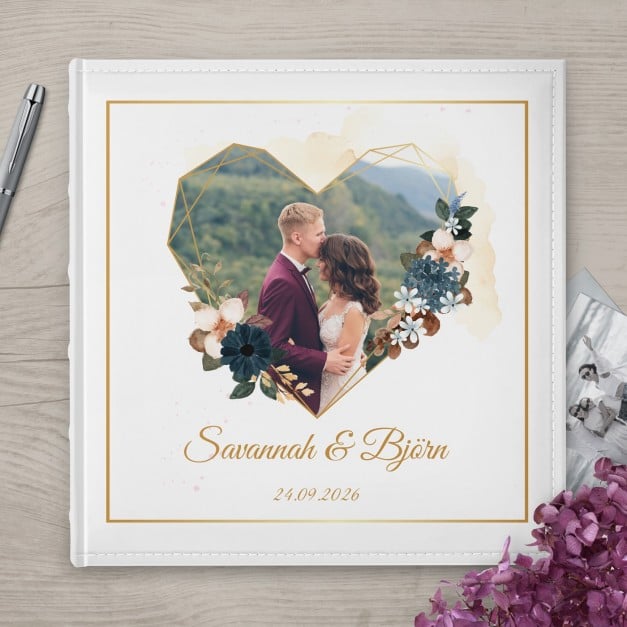 Fotoalbum mit Aufdruck zum Einstecken für ein Brautpaar zur Hochzeit