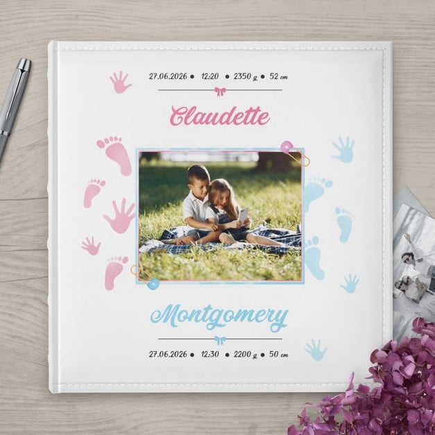 Fotoalbum mit Aufdruck zum Einstecken für Ihre Kinder zur Geburt