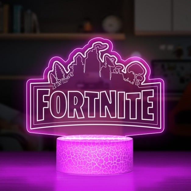 Nachtlicht mit buntem Aufdruck und LED-Sockel Fortnite