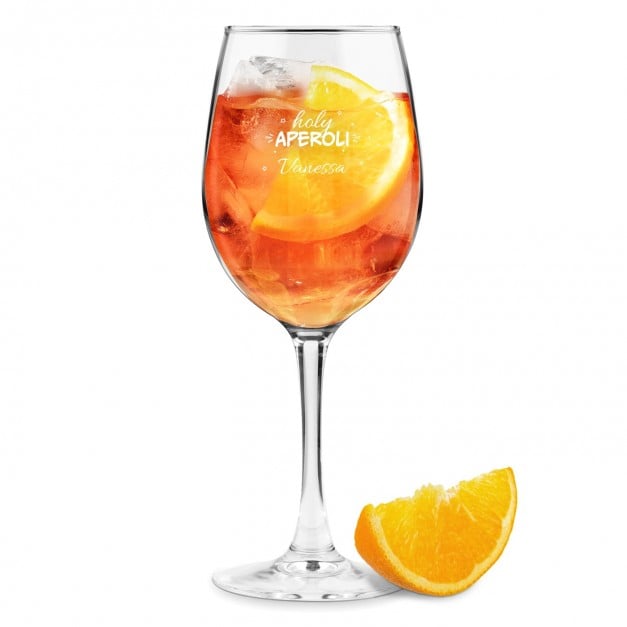 Aperolglas mit Gravur für eine Schwester zum Geburtstag